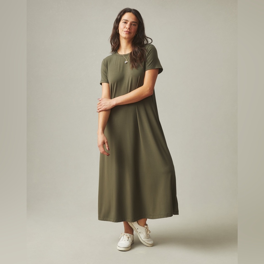 American Giant Flex‎ Maxi Olive Green Dress Size S